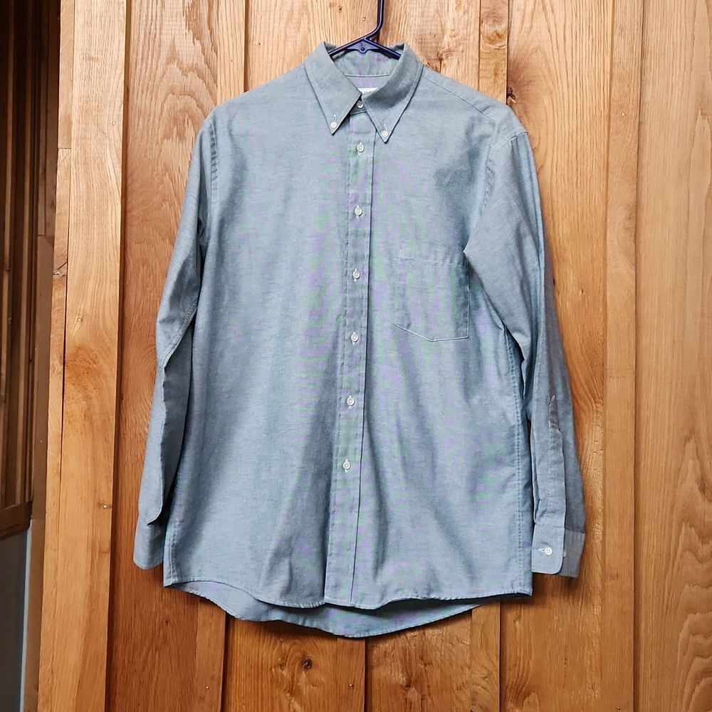 Arrow Dover Button Up Long Sleeve Dress Shirt, Neck 15.5, Grey & White Woven